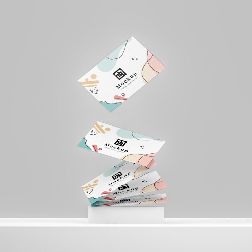 موکاپ کارت ویزیت در حال سقوط 9815 (Falling business cards mockup)
