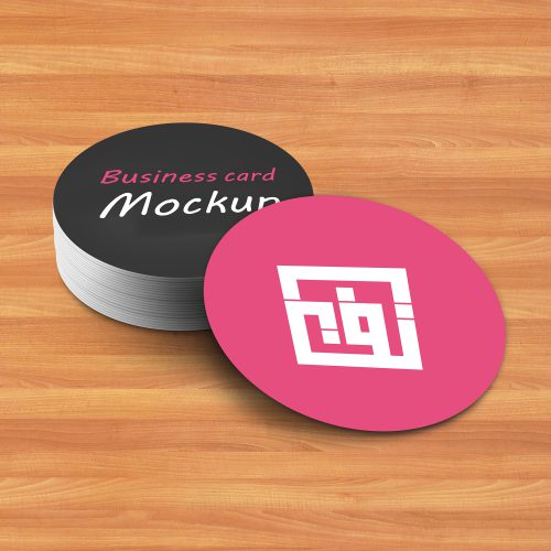 موکاپ کارت ویزیت گرد 989 (Round business card mockup)