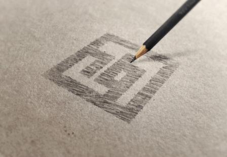 موکاپ طراحی لوگو با مداد 994 (mockup logo design with pencil)