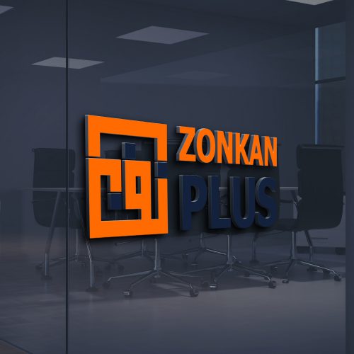موکاپ لوگو سه بعدی روی شیشه 9929 (3D logo mockup on glass)