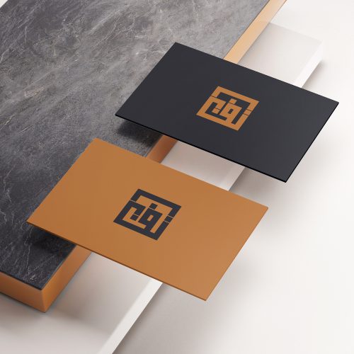 موکاپ کارت ویزیت روی سنگ 981 (Business card mockup on stone)