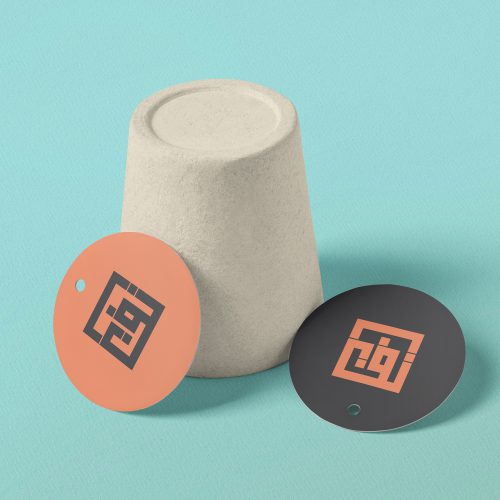 موکاپ کارت ویزیت دایره ای 988 (Circular business card mockup)