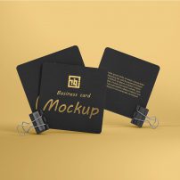 موکاپ کارت ویزیت مربع 9810 (Square business card mockup)